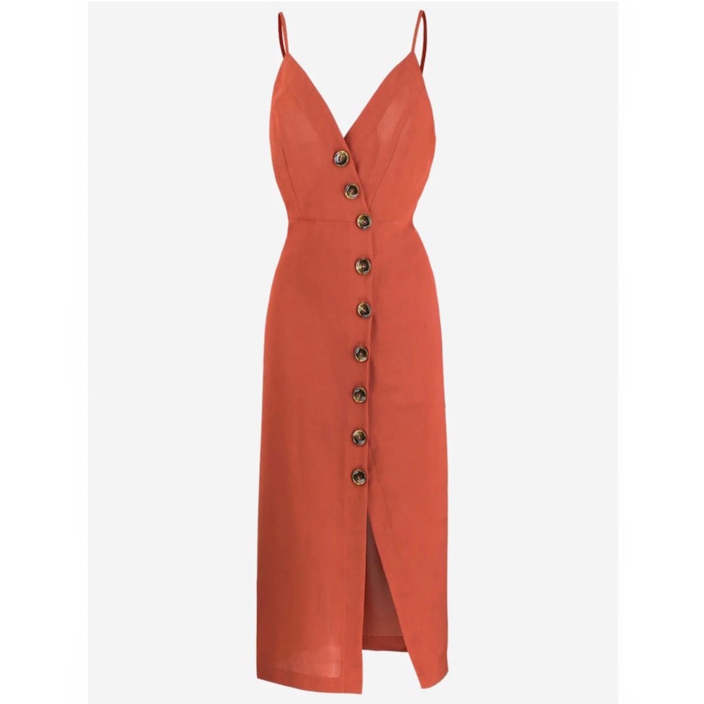 Mint Limit Terracotta Button Down Mini Dress